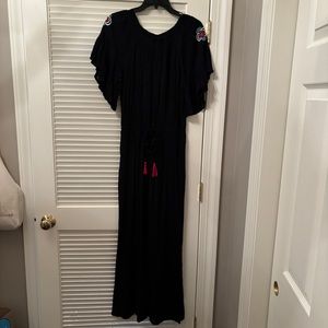 NWT Raga black off shoulder jumpsuit with embroidery on shoulders